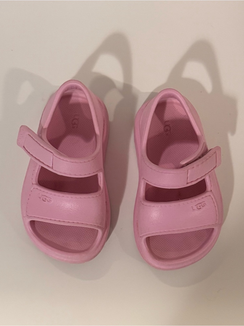 UGG Kids Pink Hook-and-Loop Sandals